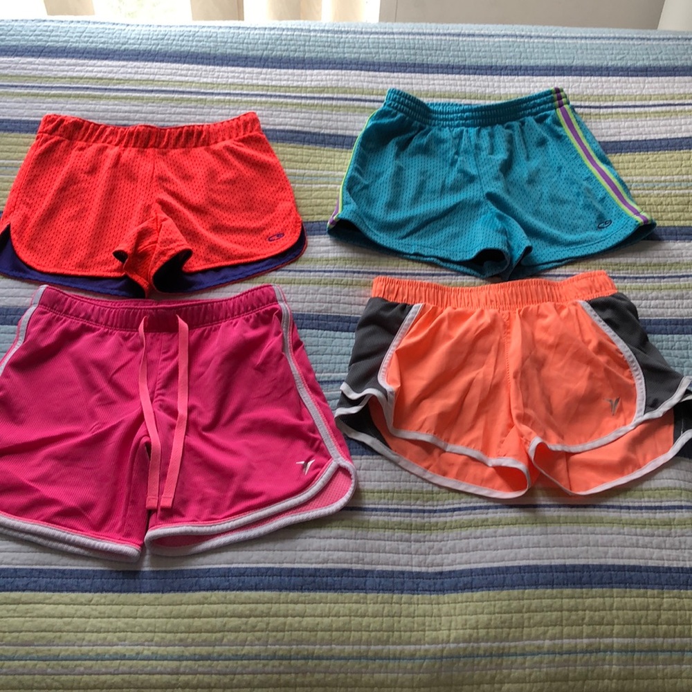 Girls bundle of 4 Workout shorts sizes S and M